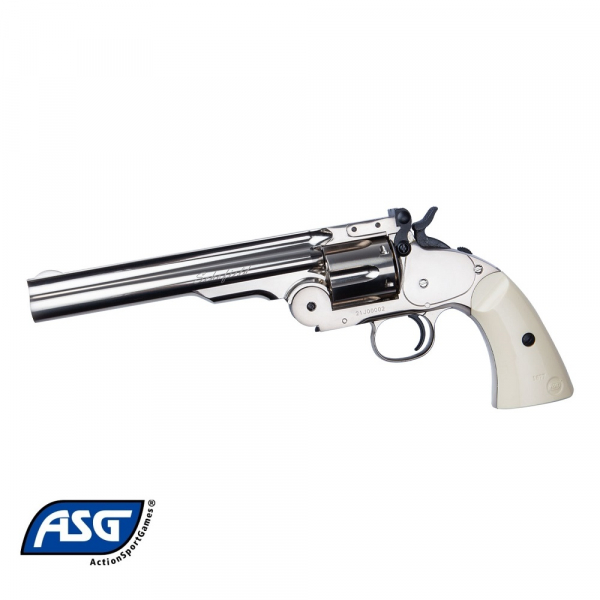 Revolver Schofield 6" Silver - Empuñadura en Marfil Full metal - 4,5 mm Co2 Balines