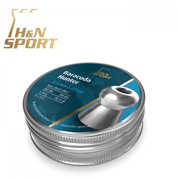 Balines H&N Barracuda Hunter cal. 5,50 mm. Lata 200 uds. de 1,18 g.