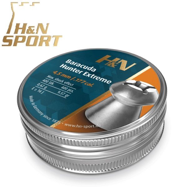 Balines H&N Barracuda Hunter Extreme cal. 4,50 mm. Lata 400 uds. de 0,62 g.