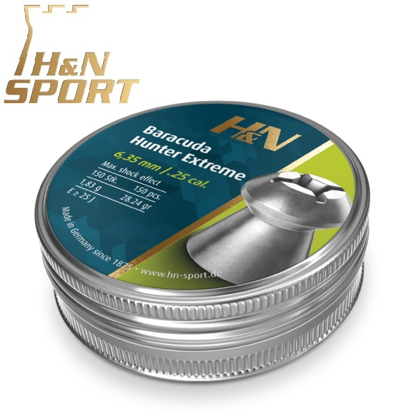 Balines H&N Barracuda Hunter Extreme cal. 6,35 mm. Lata 150 uds. de 1,83 g.