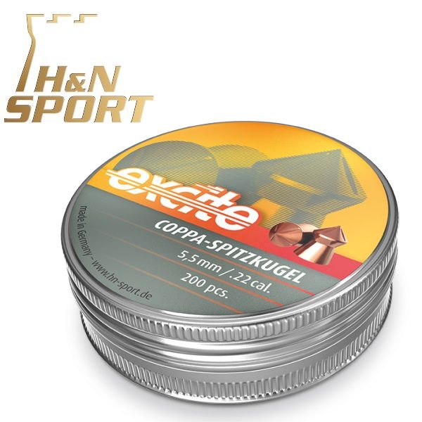 Balines H&N Excite Coppa-Spitzkugel cal. 5,50 mm. Lata 200 uds. de 1,04 g.