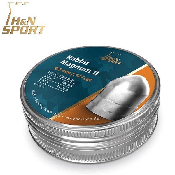 Balines H&N Rabbit Magnum II cal. 4,50 mm. Lata 200 uds. de 1,02 g.
