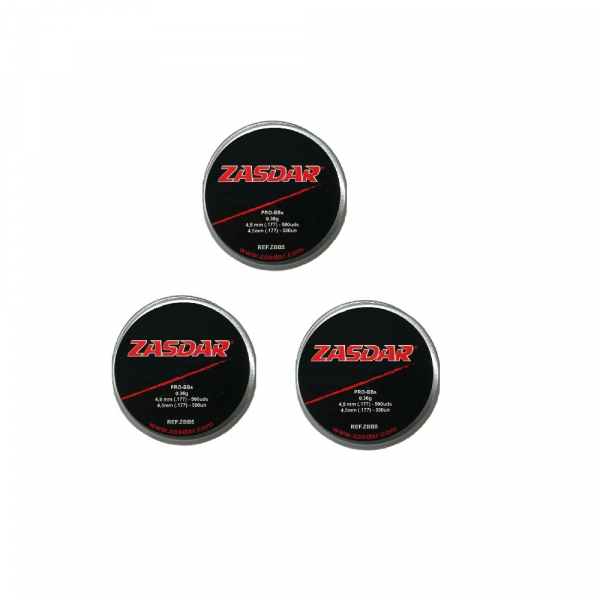 Caja 64 unid. Steel Bbs 4,5 mm. Zasdar Lata 500 u.