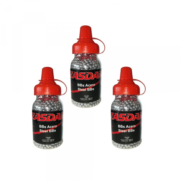 Caja 12 unid. Steel  Bbs 4,5 mm.  Zasdar biberón 1.500 u.