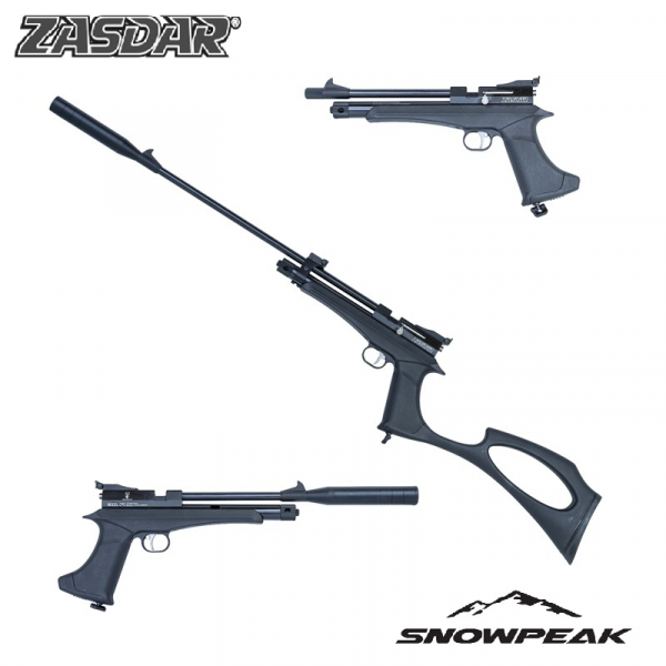 Kit Pistola y Carabina Snowpeak - Zasdar CP2 CAMO de CO2. Multi-tiro cal. 5,5 mm. Balines.
