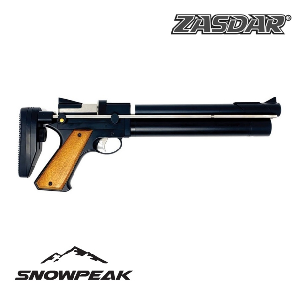 Pistola PCP Snowpeak - Zasdar PP750L. Regulador integrado y supresor. Cal. 4,5 mm. Balines.